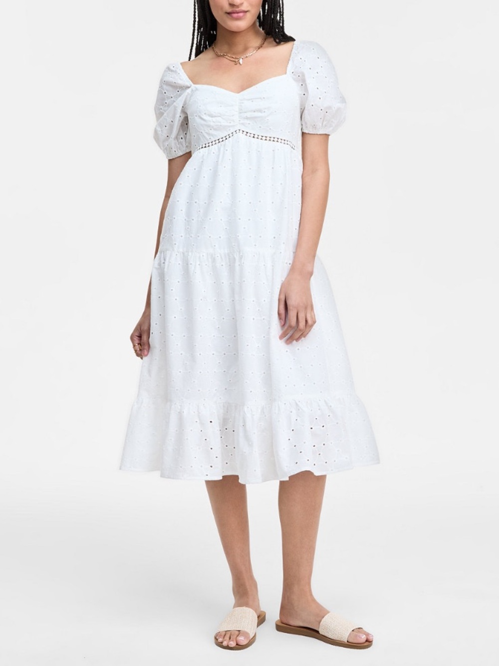 NWT Kingston Grey White Eyelet Midi Dress